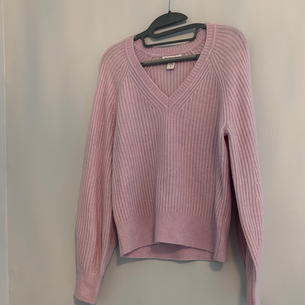 Athleta Light Pink V-Neck Sweater